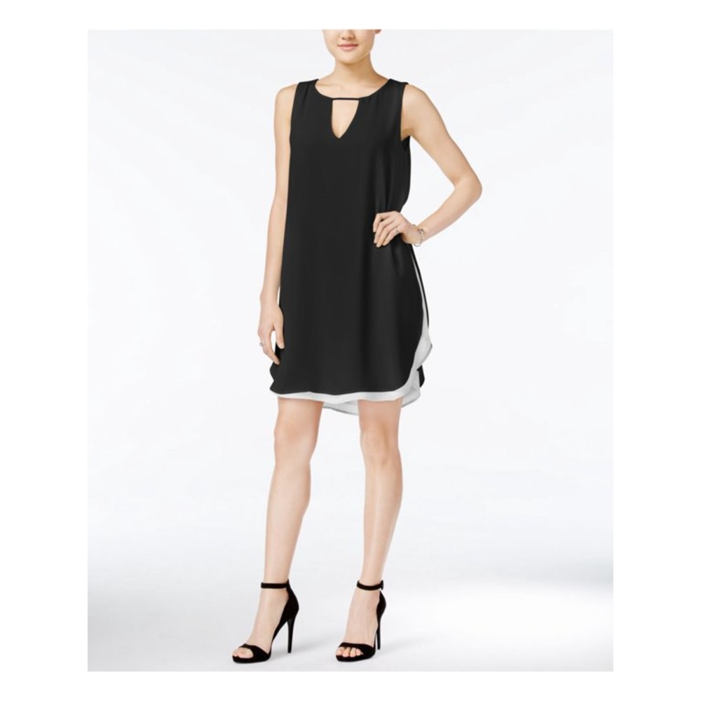 BAR III Womens Black Sleeveless Shift Dress Size Small